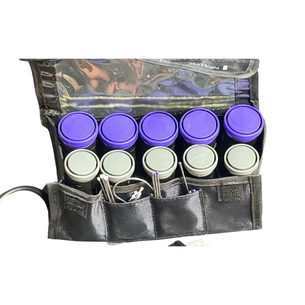 Remington H1015 Compact Ceramic Hair Roller Set 10pc Travel Size Purple Gray